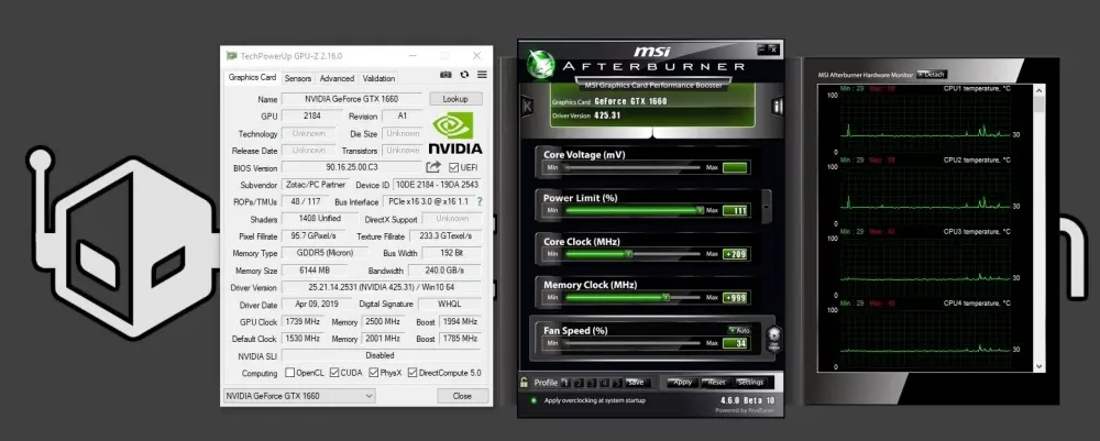 Gigabyte GeForce GTX 1660 overclocking