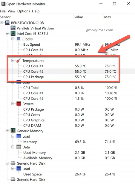 OHM-CPU-Temperatures