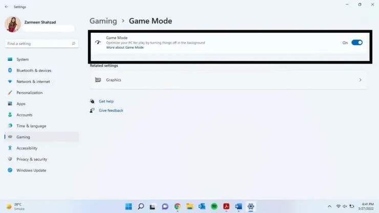 activate game mode windows 11