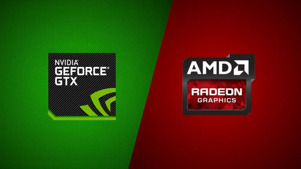 A photo showing NVidia vs AMD