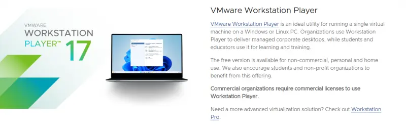 VMware Workstation 17 Player