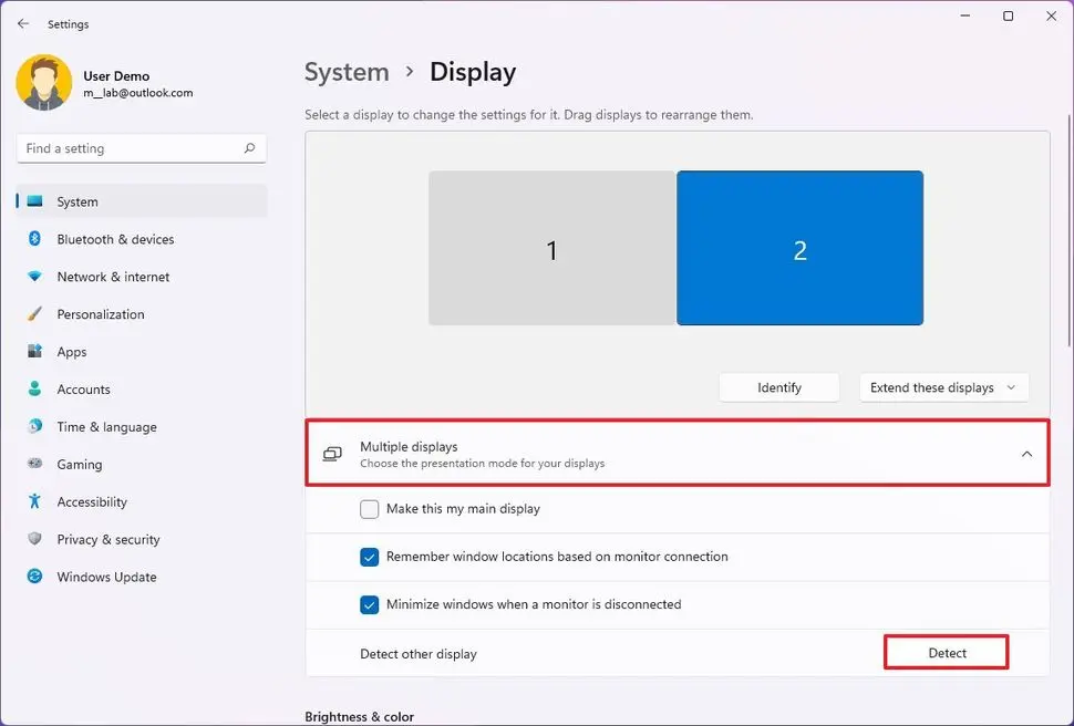 system display