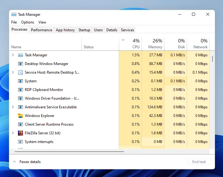 Task Manager in Windows