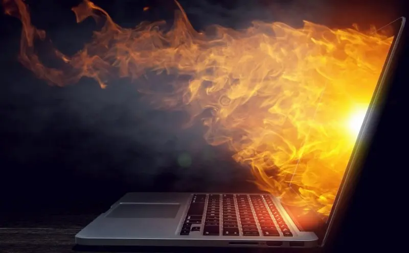a laptop overheating