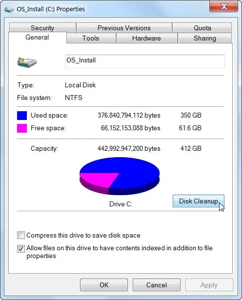 keep 20% of HDD empty