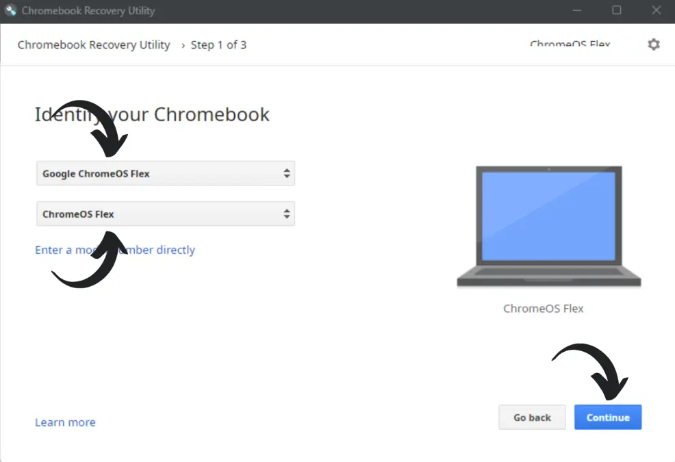 Προσδιορίστε το Chromebook σας ως ChromeOS Flex
