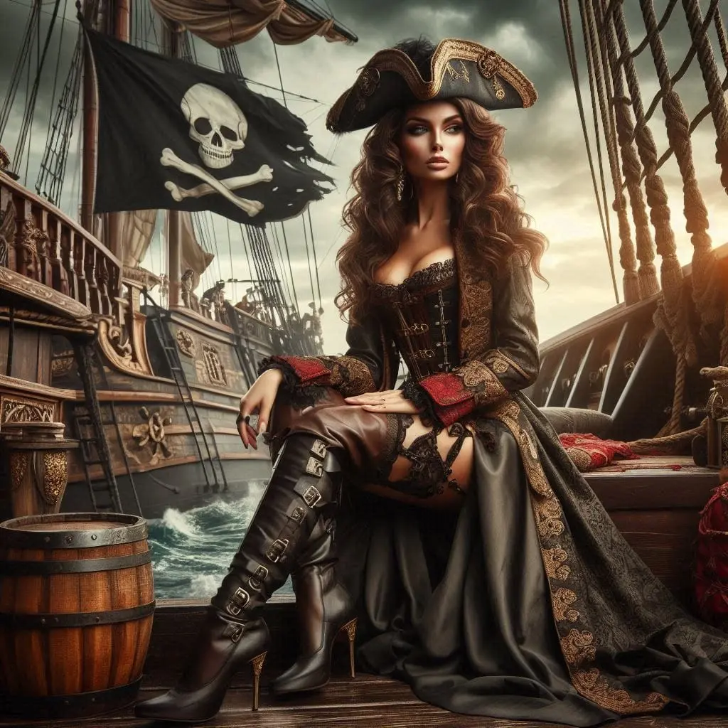 A-woman-in-a-pirate-costume