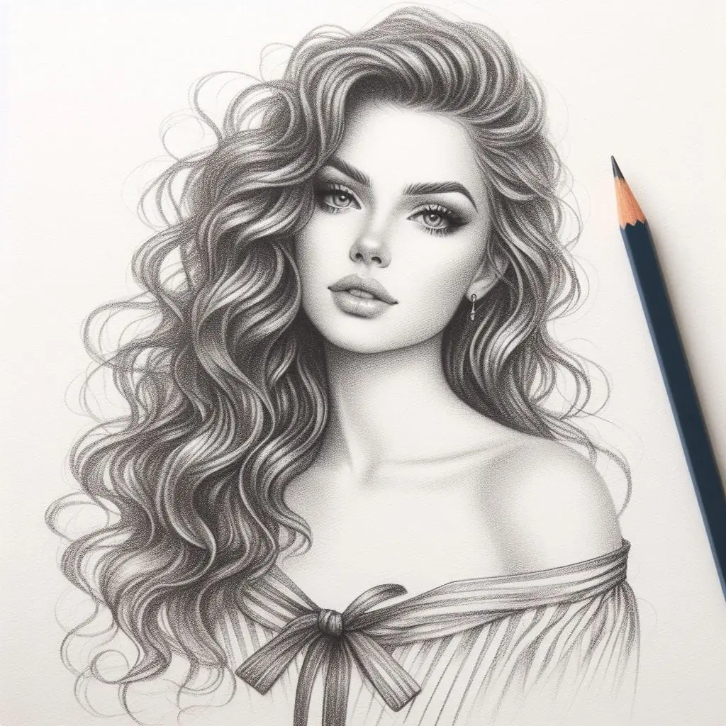 pencil-drawing-of-a-woman