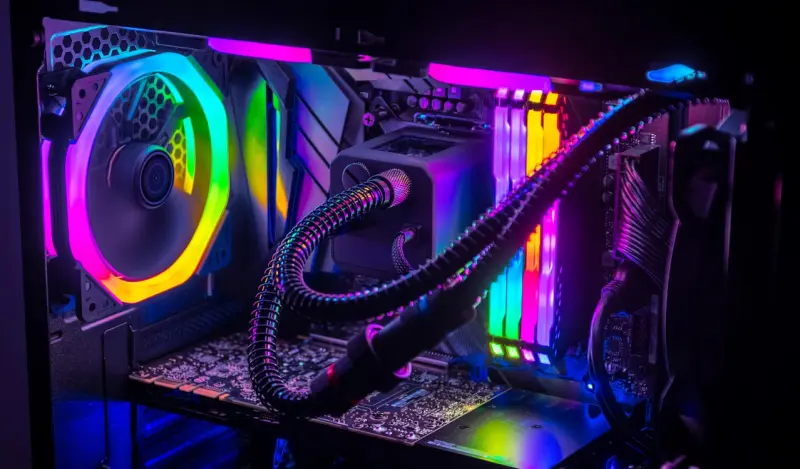 κάρτα γραφικών με λύση ψύξης aio σε θήκη rgb