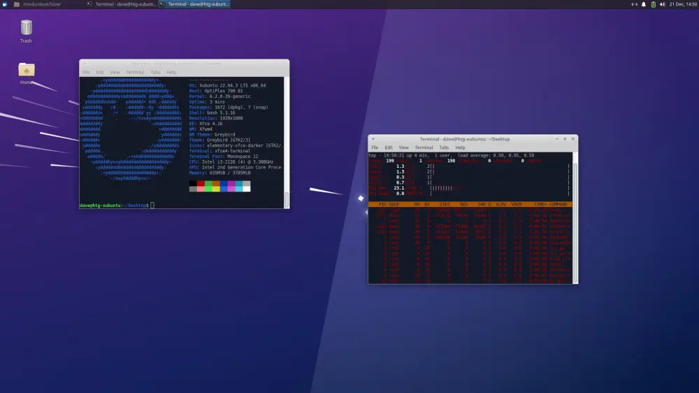 Η επιφάνεια εργασίας του Xubuntu