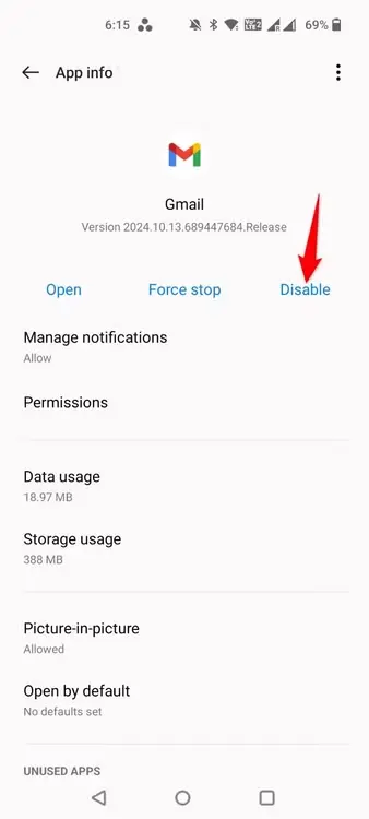 Disable App