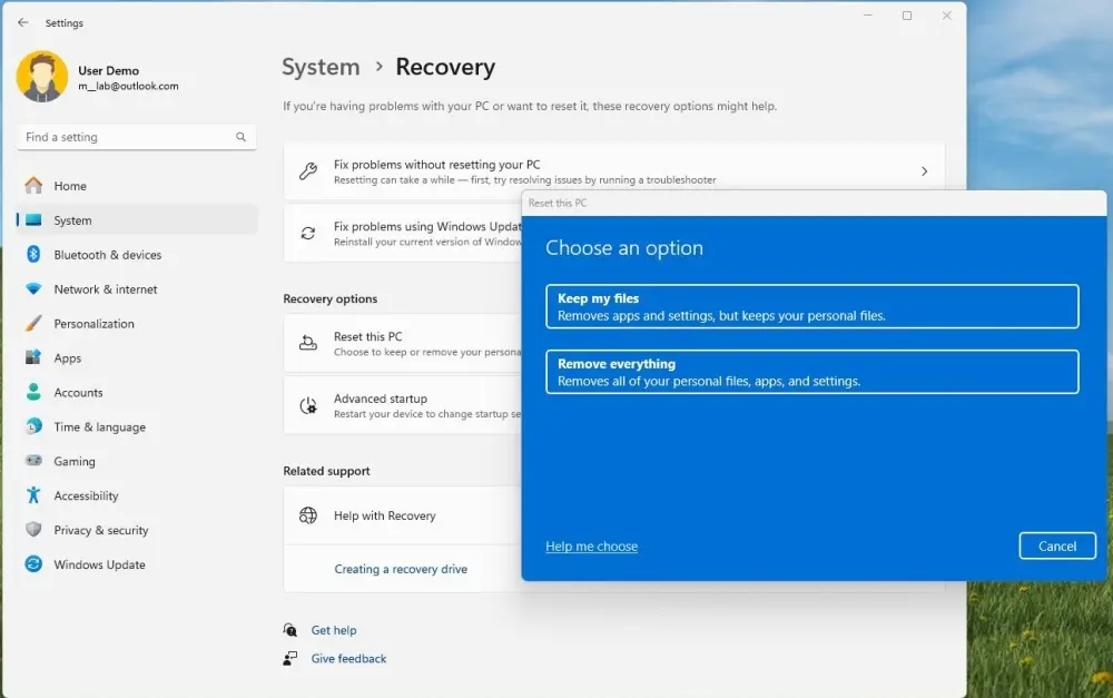 Reset Your PC in Windows 11