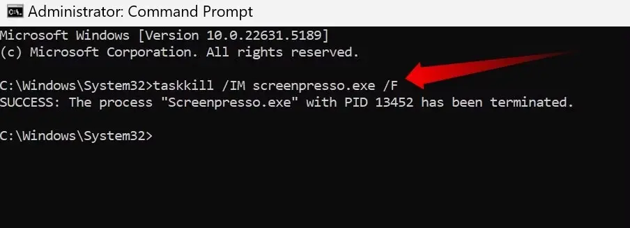 Τερματισμός μιας εργασίας με την εντολή taskkill στη γραμμή εντολών