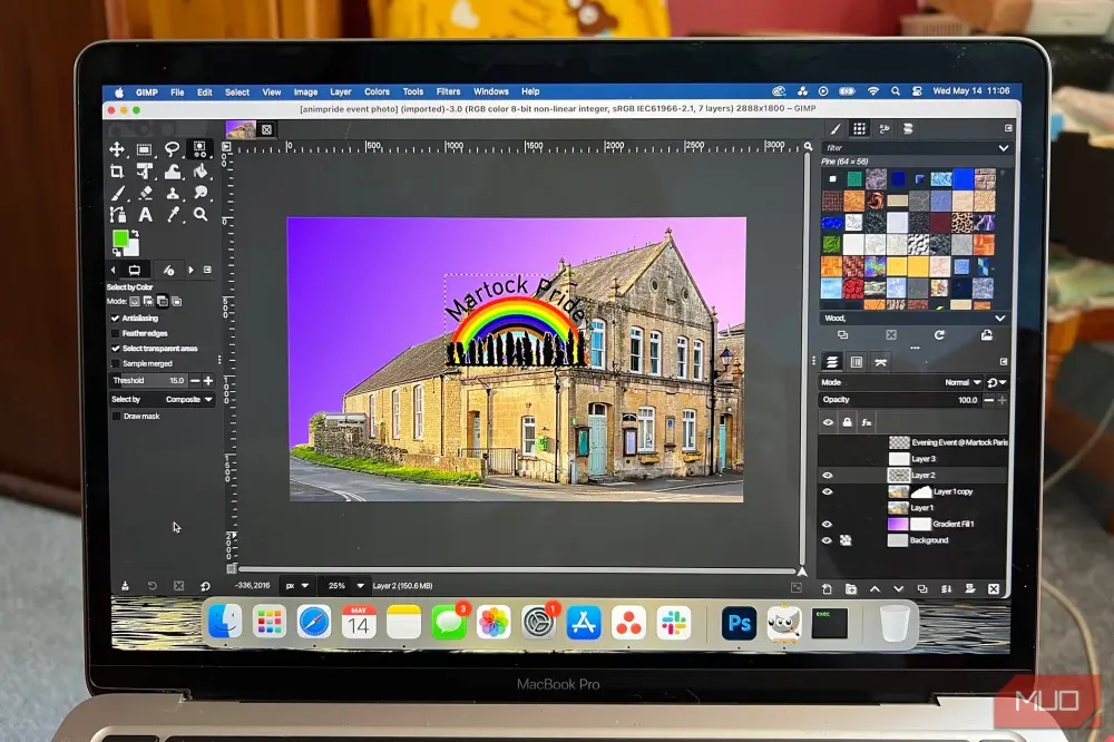 Ανοιχτό αρχείο PSD στο GIMP σε ένα MacBook