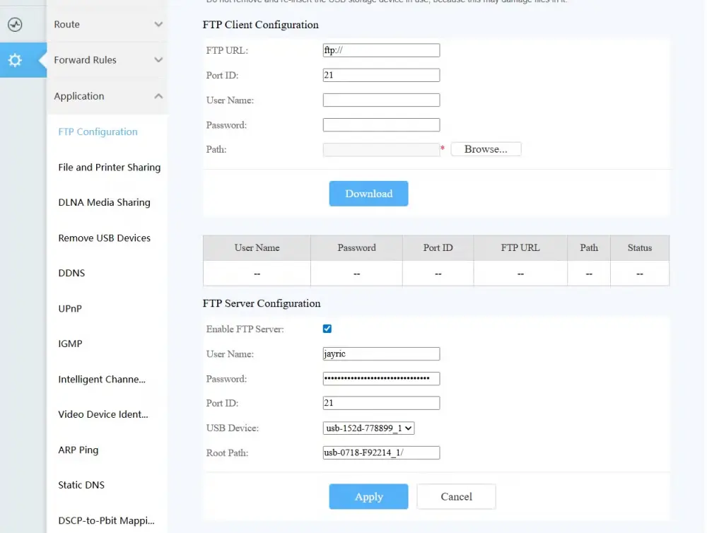 Διαμόρφωση διακομιστή FTP