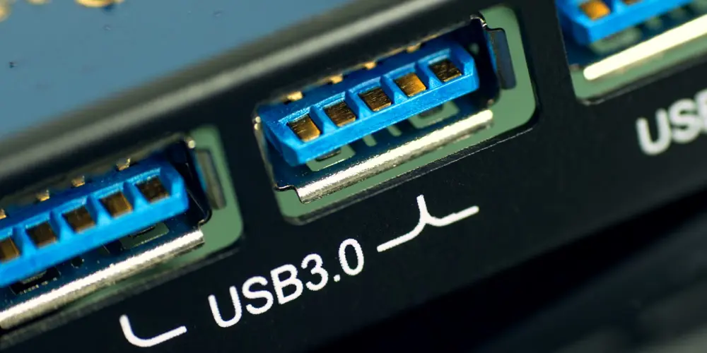 Κοντινή άποψη θύρας USB 3