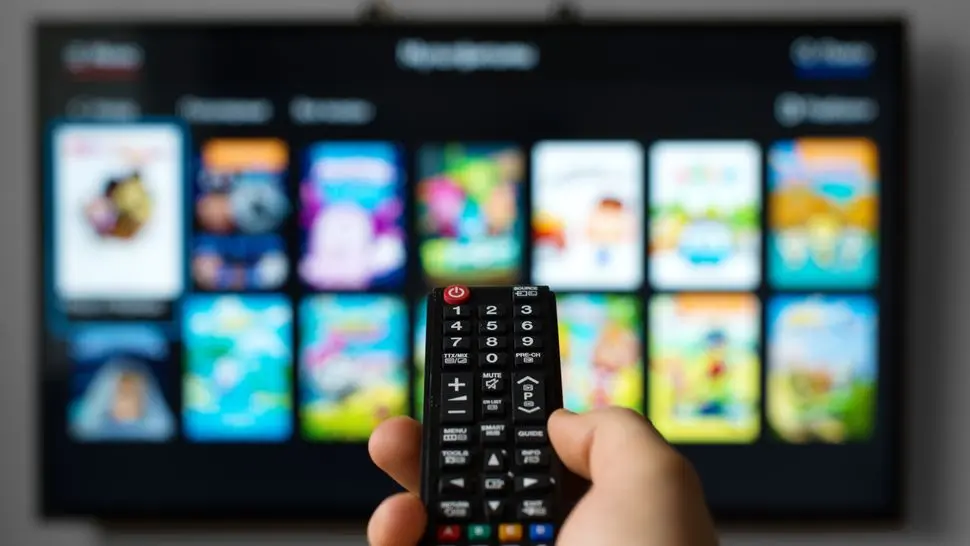 a blur image of a smart TV
