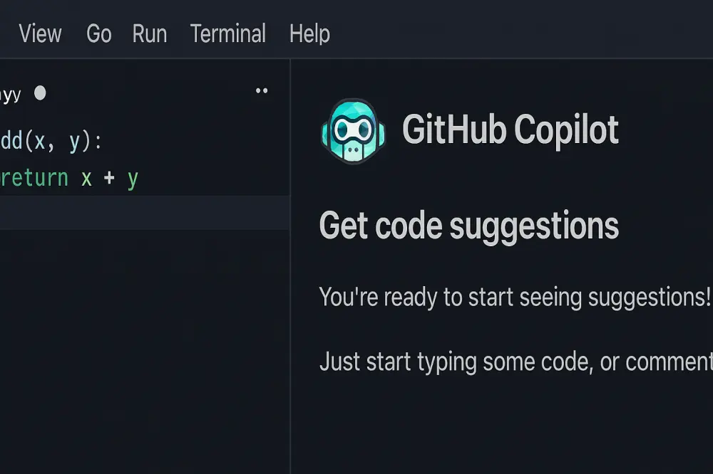 GitHub Copilot ανοιχτό στο πρόγραμμα Visual Code