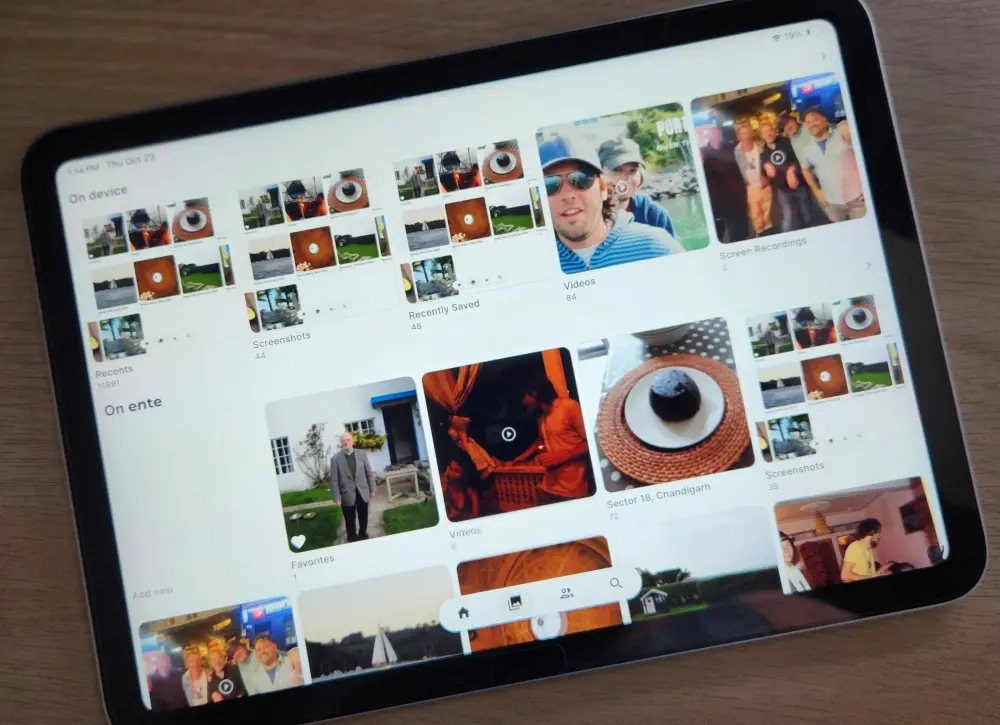 Η διεπαφή της εφαρμογής Ente